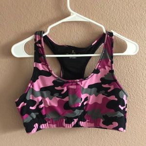 y2k vintage pink camo sports bra